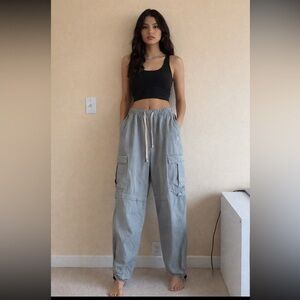 Y2K Request Cargo Convertible Parachute Pull On Pants Size Large Streetwear FLAW